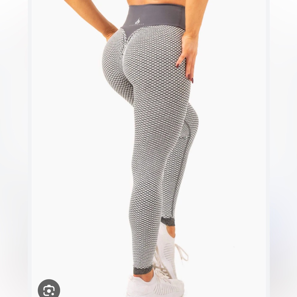 NWT Ryderwear Honeycomb scrunch seamless leggings grey size large